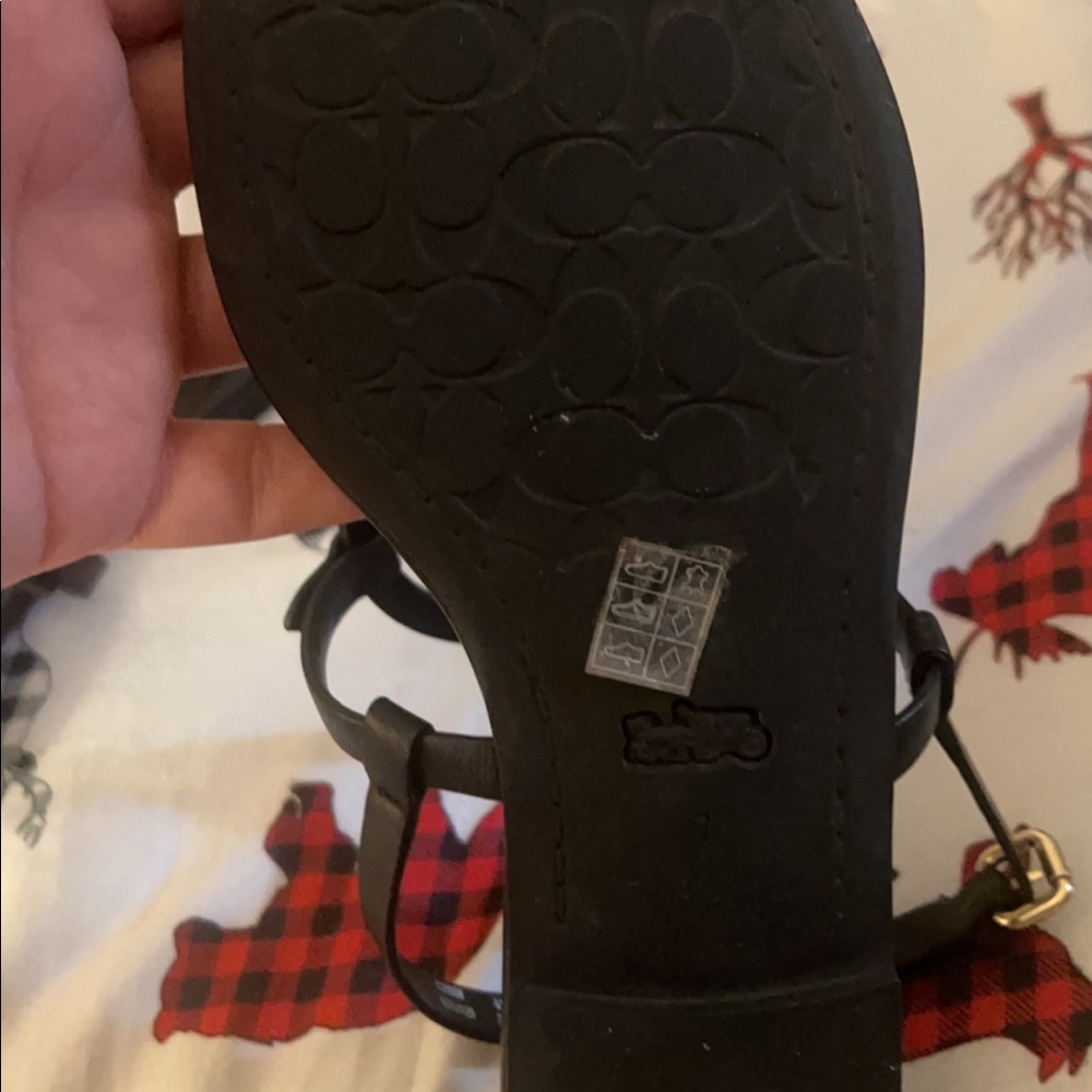 Coach size 7 black sandals